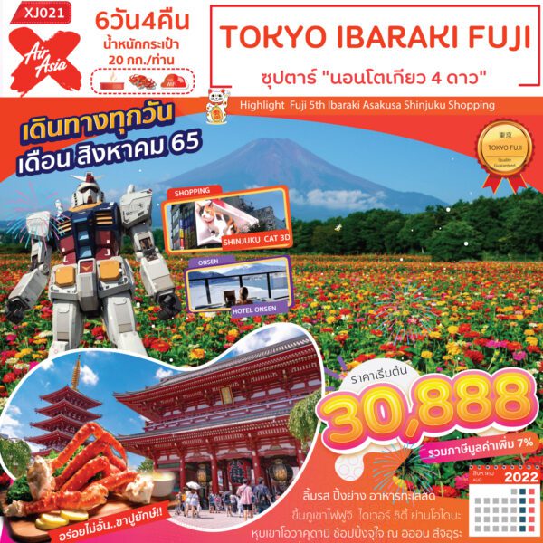 ทัวร์ญี่ปุ่น TOKYO IBARAKI FUJI 6D4N บินแอร์เอเชีย เอ็กซ์ (XJ021)